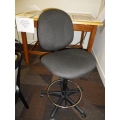 Black Multi-Adjust Rolling Drafting Stool Cloth